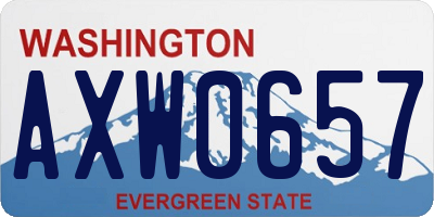 WA license plate AXW0657