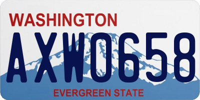 WA license plate AXW0658