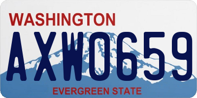 WA license plate AXW0659