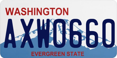 WA license plate AXW0660
