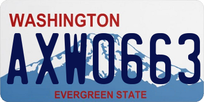 WA license plate AXW0663