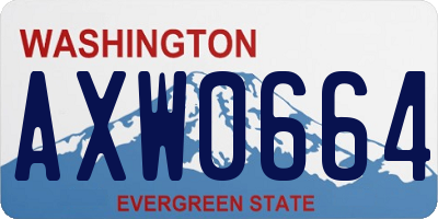 WA license plate AXW0664