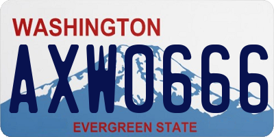 WA license plate AXW0666