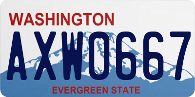 WA license plate AXW0667