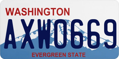 WA license plate AXW0669