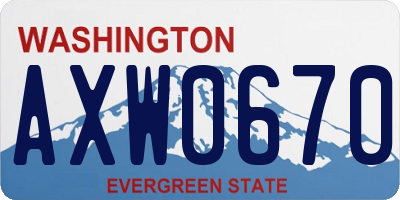 WA license plate AXW0670