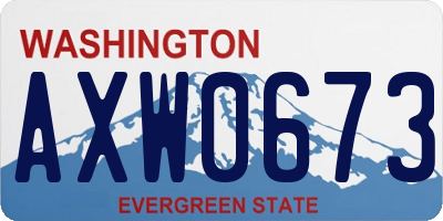 WA license plate AXW0673