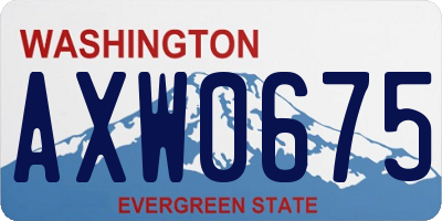 WA license plate AXW0675