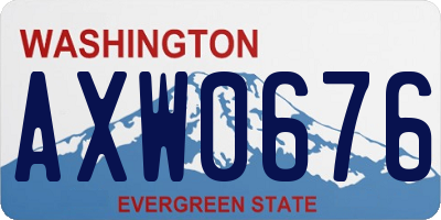 WA license plate AXW0676