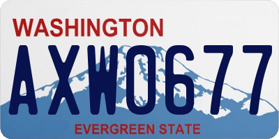WA license plate AXW0677
