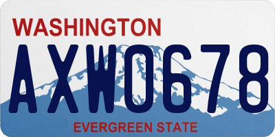 WA license plate AXW0678