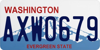 WA license plate AXW0679