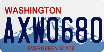 WA license plate AXW0680