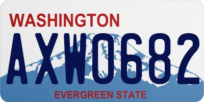 WA license plate AXW0682