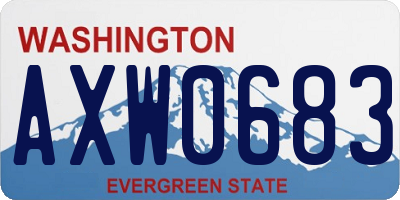 WA license plate AXW0683