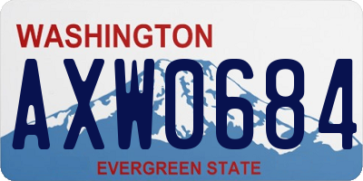 WA license plate AXW0684