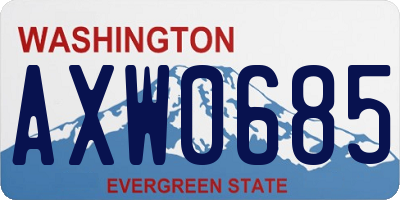 WA license plate AXW0685