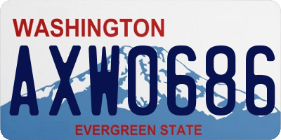 WA license plate AXW0686