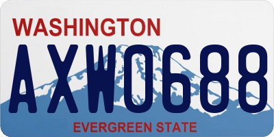 WA license plate AXW0688
