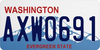 WA license plate AXW0691