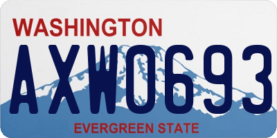 WA license plate AXW0693