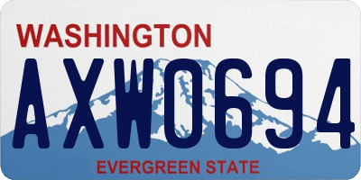 WA license plate AXW0694