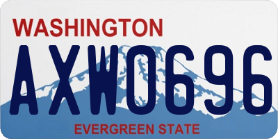 WA license plate AXW0696