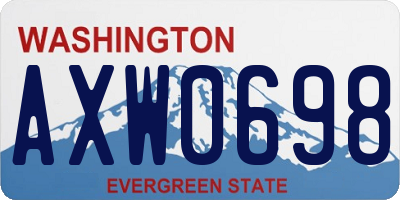 WA license plate AXW0698