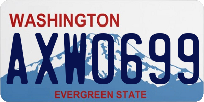 WA license plate AXW0699