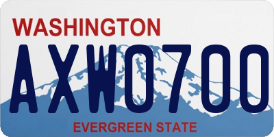 WA license plate AXW0700