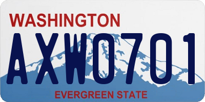 WA license plate AXW0701