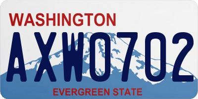 WA license plate AXW0702
