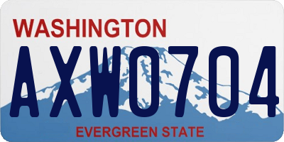 WA license plate AXW0704