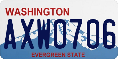WA license plate AXW0706