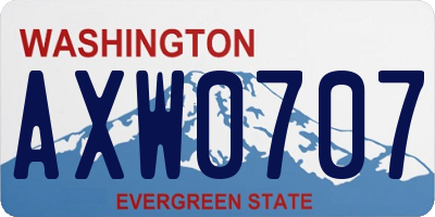 WA license plate AXW0707