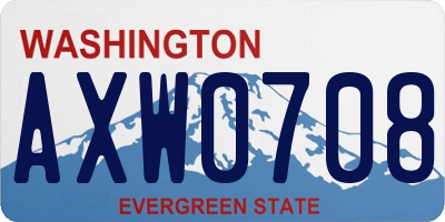 WA license plate AXW0708
