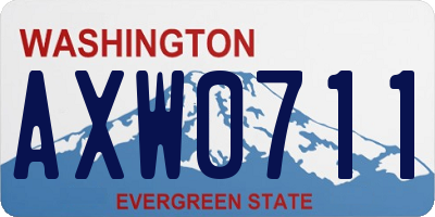 WA license plate AXW0711