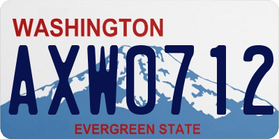 WA license plate AXW0712