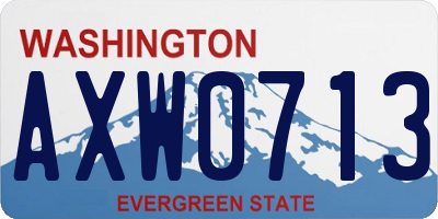 WA license plate AXW0713