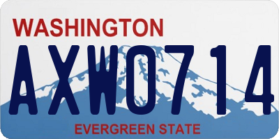 WA license plate AXW0714