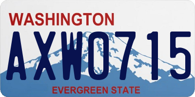 WA license plate AXW0715