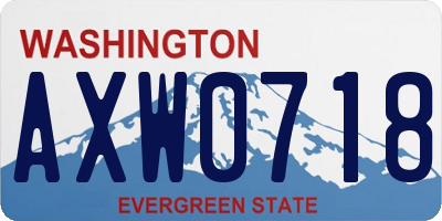 WA license plate AXW0718