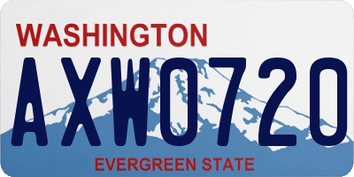 WA license plate AXW0720