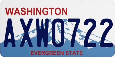 WA license plate AXW0722