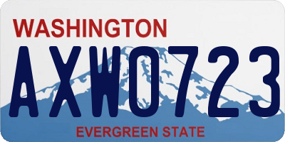 WA license plate AXW0723