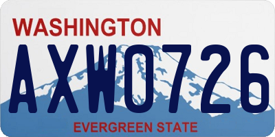 WA license plate AXW0726