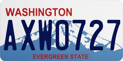 WA license plate AXW0727
