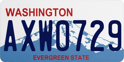 WA license plate AXW0729