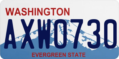WA license plate AXW0730