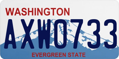 WA license plate AXW0733